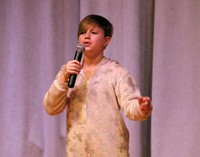 student performing at talent show