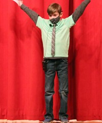 student performing at talent show