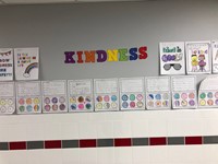 kindness wall drawings at Port Dickinson Elementary