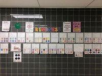 kindness wall drawings at Port Dickinson Elementary