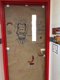 door signed with positive messages