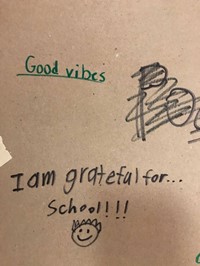 I am grateful for school message