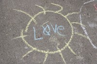 love sidewalk chalk message