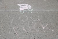 you rock sidewalk chalk message