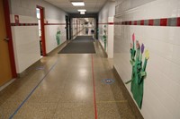 positive self talk flowers down hallway