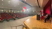 wide shot of eighth grade moving up ceremony