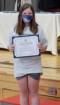 student at fifth grade ceremony