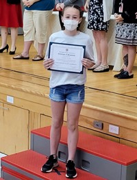 student at fifth grade ceremony