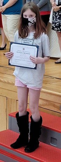student at fifth grade ceremony