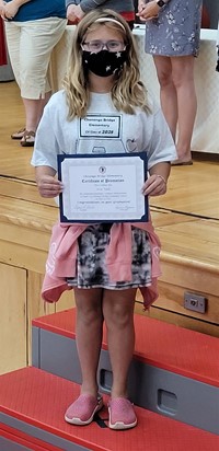 student at fifth grade ceremony