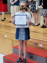 student at fifth grade ceremony