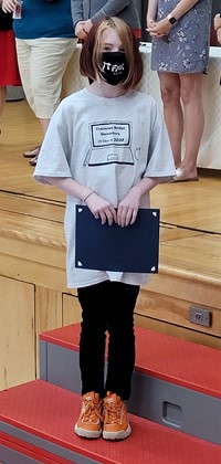 student at fifth grade ceremony