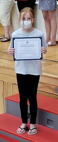 student at fifth grade ceremony