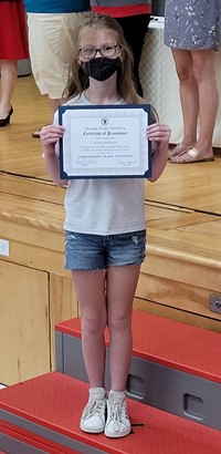 student at fifth grade ceremony