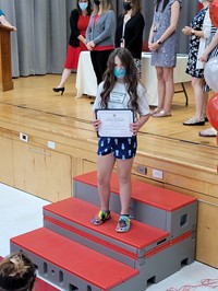 student at fifth grade ceremony