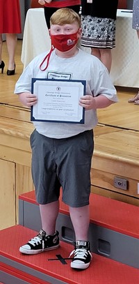 student at fifth grade ceremony