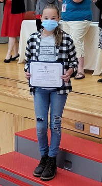 student at fifth grade ceremony