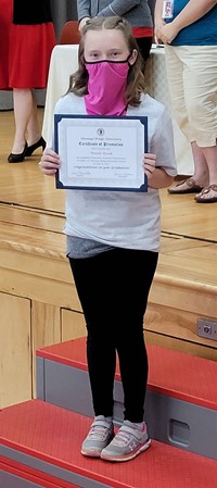 student at fifth grade ceremony