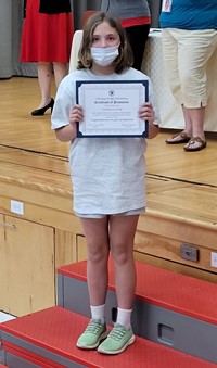 student at fifth grade ceremony