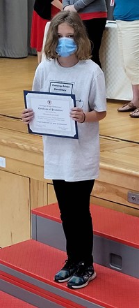 student at fifth grade ceremony