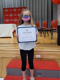 student at fifth grade ceremony