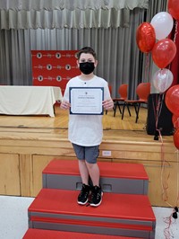 student at fifth grade ceremony