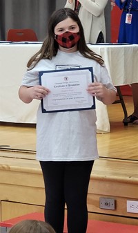 student at fifth grade ceremony