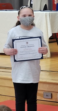 student at fifth grade ceremony