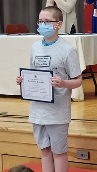 student at fifth grade ceremony