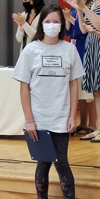 student at fifth grade ceremony