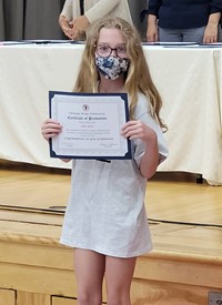 student at fifth grade ceremony