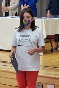 student at fifth grade ceremony