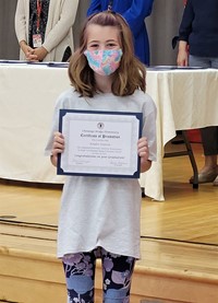 student at fifth grade ceremony