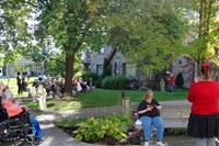 wide shot of pep rally