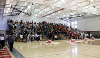 wide shot of students at pep rally