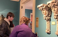 students exploring museum