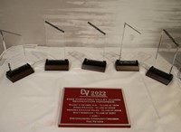 recognition plaque and trophies
