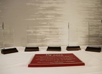 recognition plaque and trophies