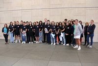 French Exchange students and Mayor Kraham