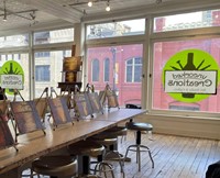 paintings on table