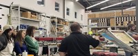 French Exchange students in print shop