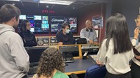 French exchange students learning about media