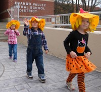 Students in Halloween Parade