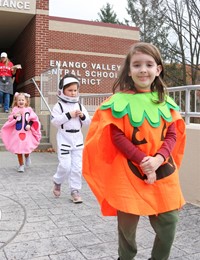 Students in Halloween Parade