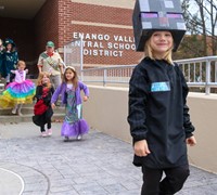 Students in Halloween Parade