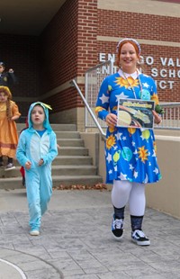 Students in Halloween Parade