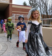 Students in Halloween Parade