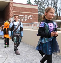 Students in Halloween Parade