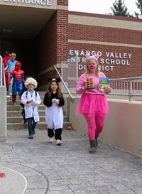 Students in Halloween Parade