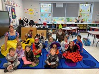class dressed for Halloween